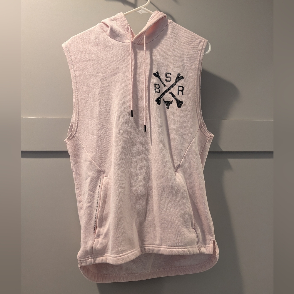 Project Rock Under Armour Pink Sleeveless Hoodie